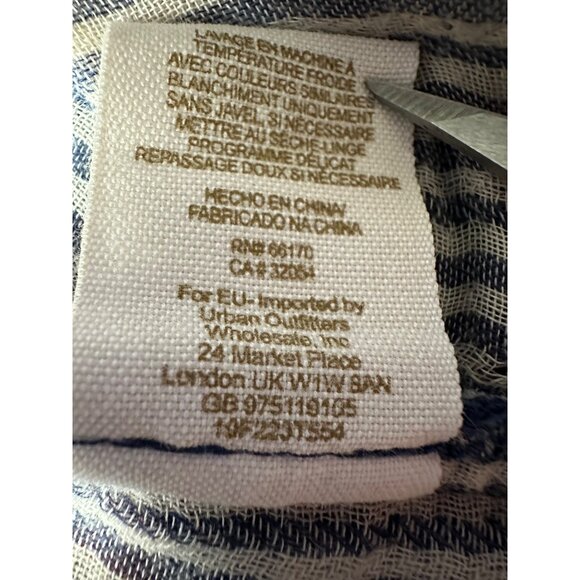 Free People Plaid Button Front Shirt Medium Blue Red Long Sleeve Western Top - Picture 8 of 9